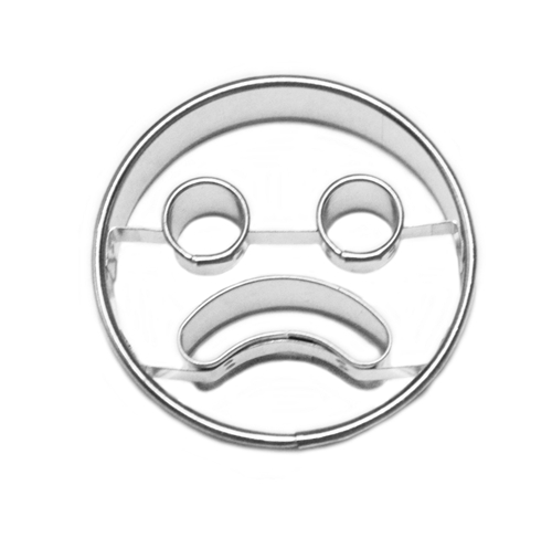 Sad emoji – cookie cutter, stainless steel