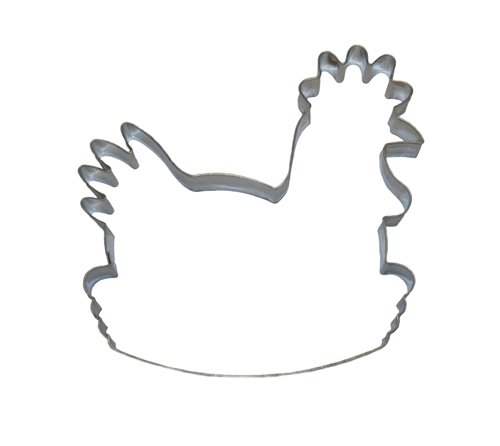 Hen-in-basket – cookie cutter, stainless steel