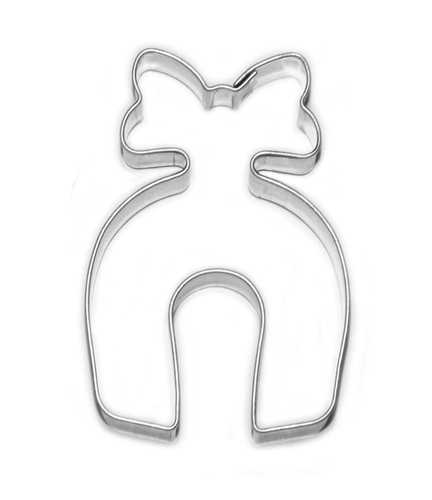 Horseshoe with bow – small cookie cutter, stainless steel