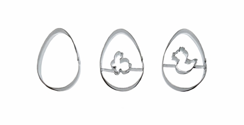 Eggs II – cookie cutter set (3 pcs), stainless steel
