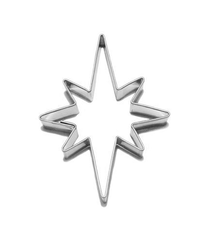 Hvězda – větší vykrajovátko, 8 cípů, nerez