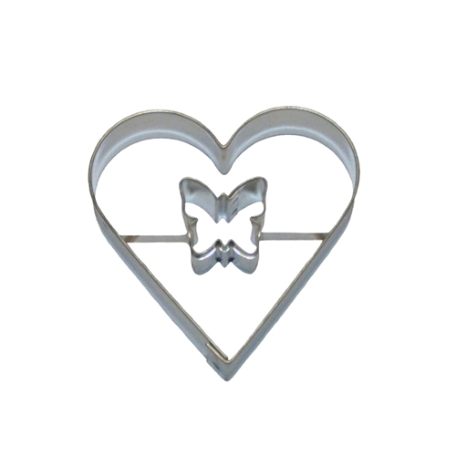 Heart / butterfly cut-out – cookie cutter, stainless steel