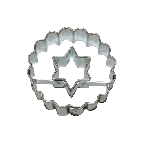 Scalloped circle / star cut-out – cookie cutter, stainless steel