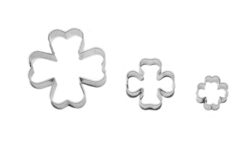Four-leaf clovers – cookie cutter set (3 pcs), tinplate