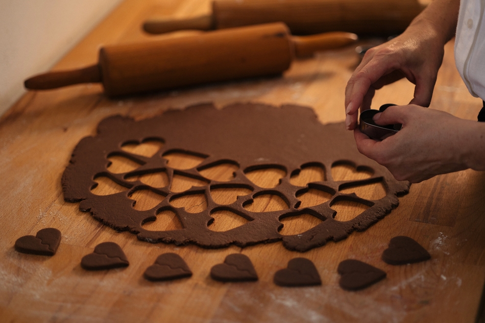 Original Valentine Baking with Cookie Cutters