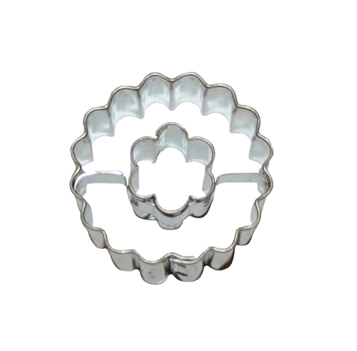 Scalloped circle / flower cut-out – cookie cutter, stainless steel