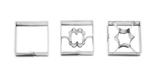 Squares – cookie cutter set (3 pcs), stainless steel