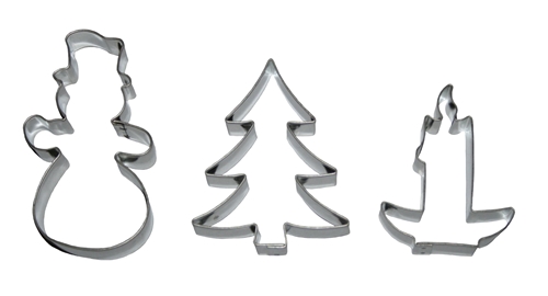 Christmas cookie cutter set (3 pcs), stainless steel