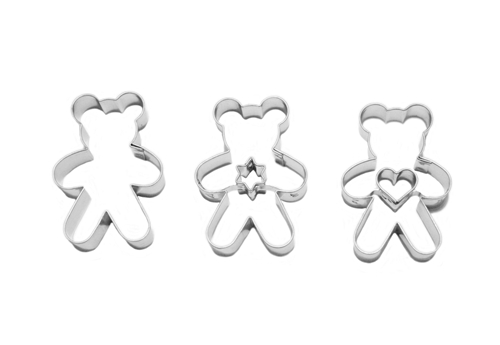 Teddy bears – cookie cutter set (3 pcs), tinplate