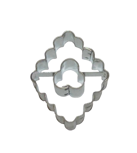 Scalloped diamond / shamrock cut-out – cookie cutter, stainless steel