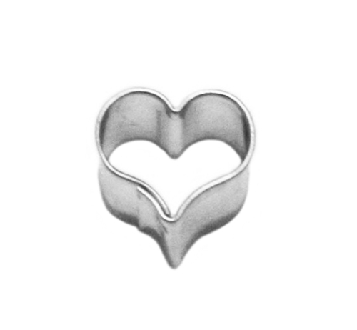Gebogenes Herz – Mini-Ausstechform, Weißblech