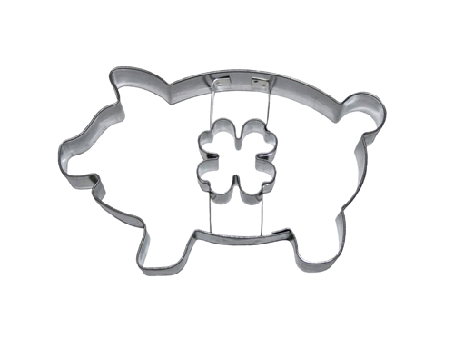 Glücksschwein / großer Glücksklee – Ausstechform mit Innenprägung
