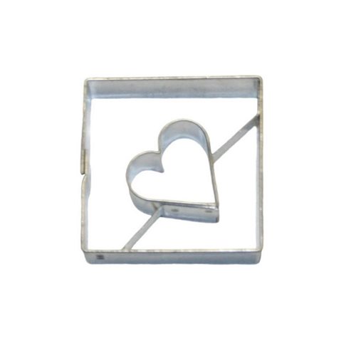 Square / heart cut-out – cookie cutter, tinplate