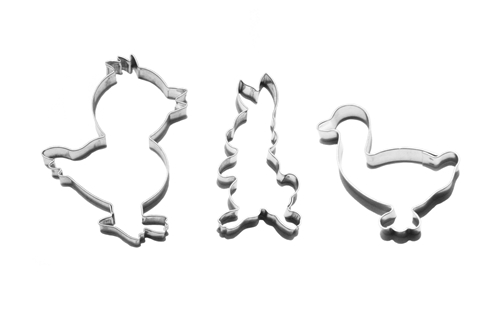 Easter cookie cutter set II (3 pcs), stainless steel