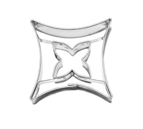 Diamond star / rounded cross cut-out – cookie cutter, stainless steel