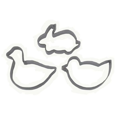 Spring cookie cutter set (3 pcs), stainless steel