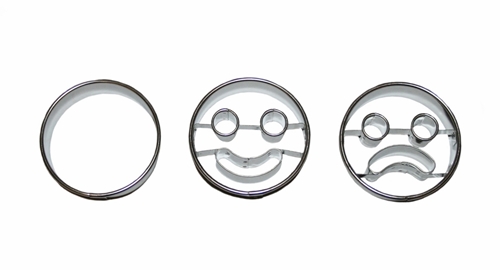 Smileys – Set von Ausstechformen (3 St.), Weißblech
