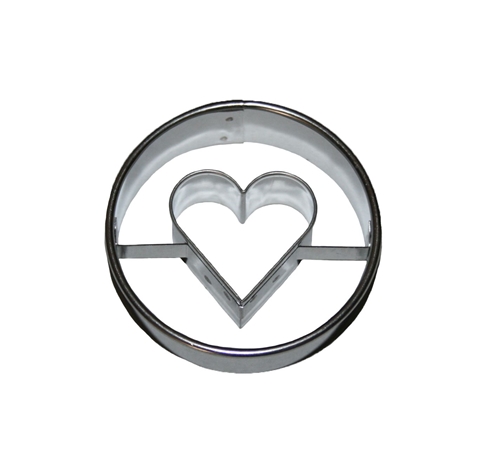 Circle / heart cut-out – large cookie cutter, tinplate