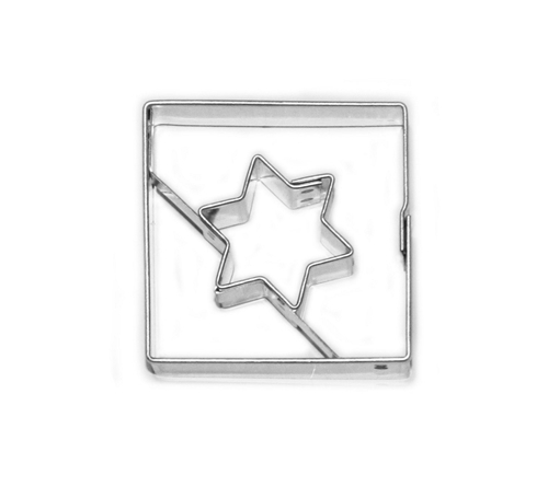 Square / star cut-out – cookie cutter, stainless steel