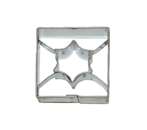 Square / rounded star cut-out – cookie cutter, tinplate