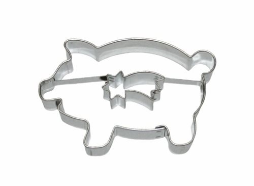 Pig / comet cut-out – miniature cookie cutter, tinplate