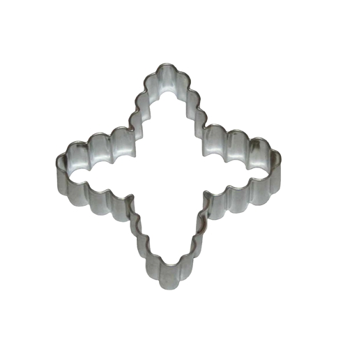 Cross – scalloped cookie cutter, stainless steel