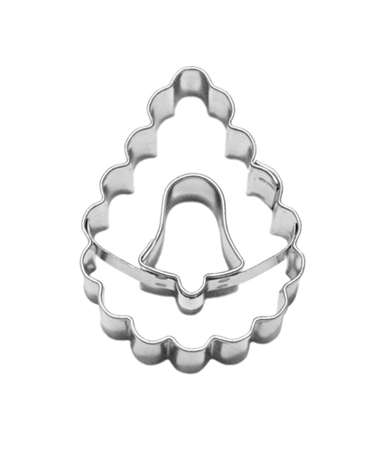 Scalloped teardrop / bell cut-out – cookie cutter, tinplate