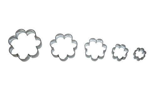 Flowers – cookie cutter set (5 pcs), tinplate