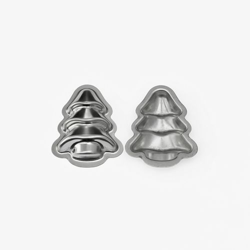 Baby Christmas trees – set of baking moulds (20 pcs), tinplate