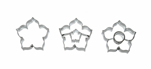 Lilies II – cookie cutter set (3 pcs), stainless steel