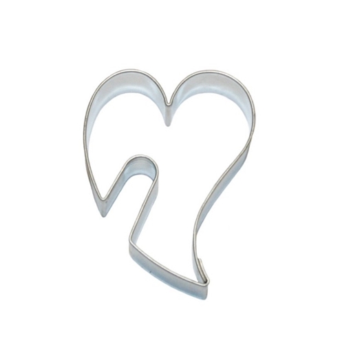 Herz – asymetrische Ausstechform für Tassenkekse, Weißblech