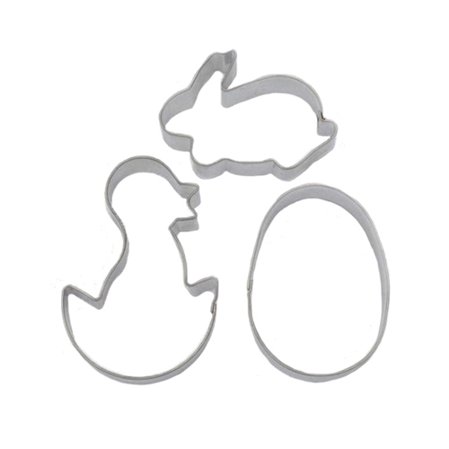 Easter cookie cutter set (3 pcs), stainless steel