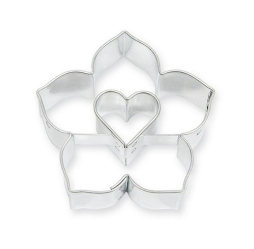 Lily / heart cut-out – cookie cutter, stainless steel